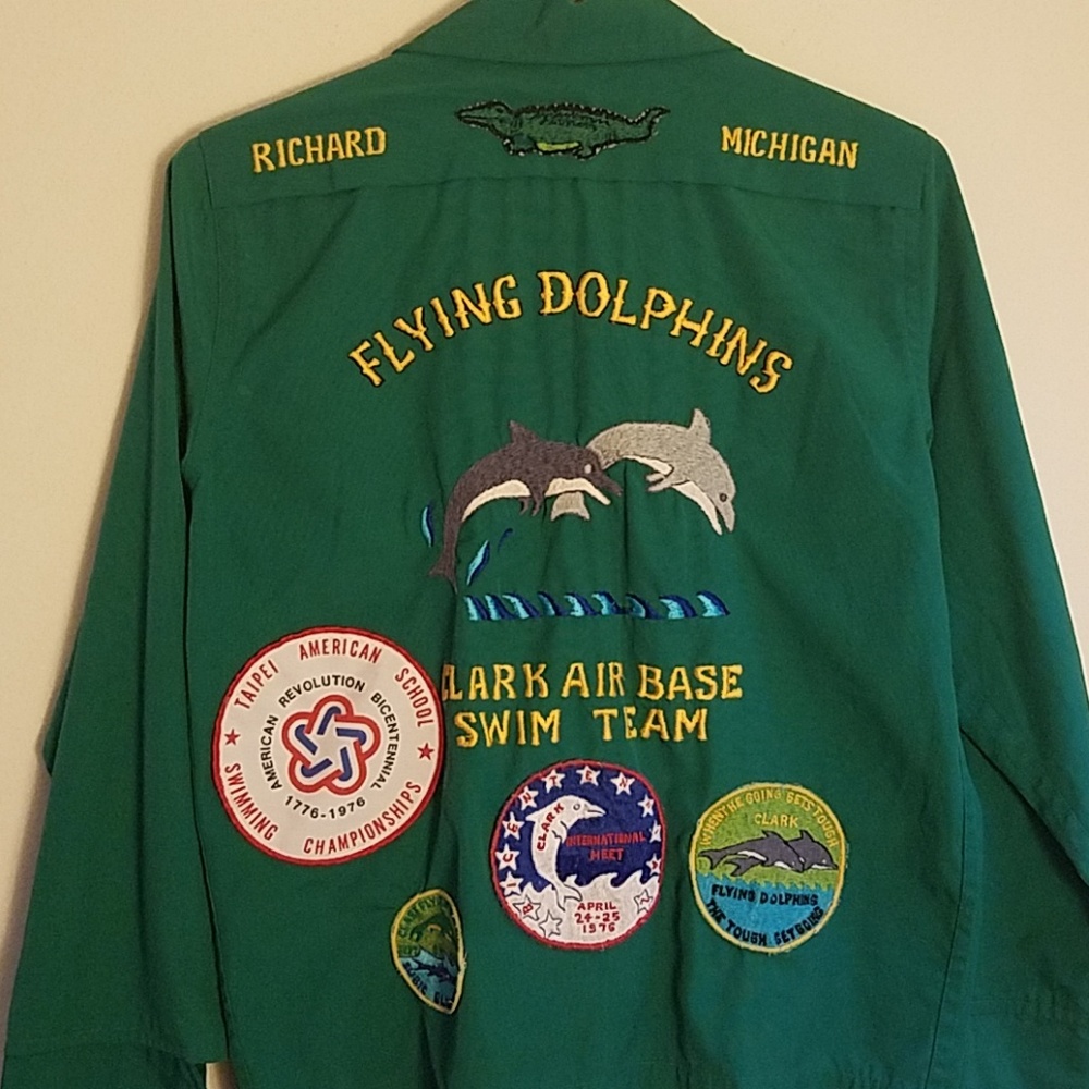 Hand embroidered Flying Dolphins jacket